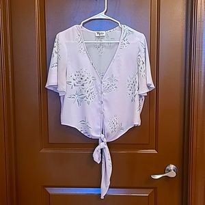 Show Me Your MuMu cropped tie shirt large